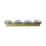 Triple enameled brass candlestick, Expertic DDR, Germany, 1950s.
