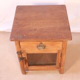Old burmese teak glass bedside table