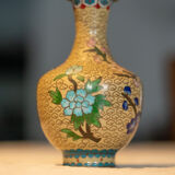 Asian vase decorated with cherry trees