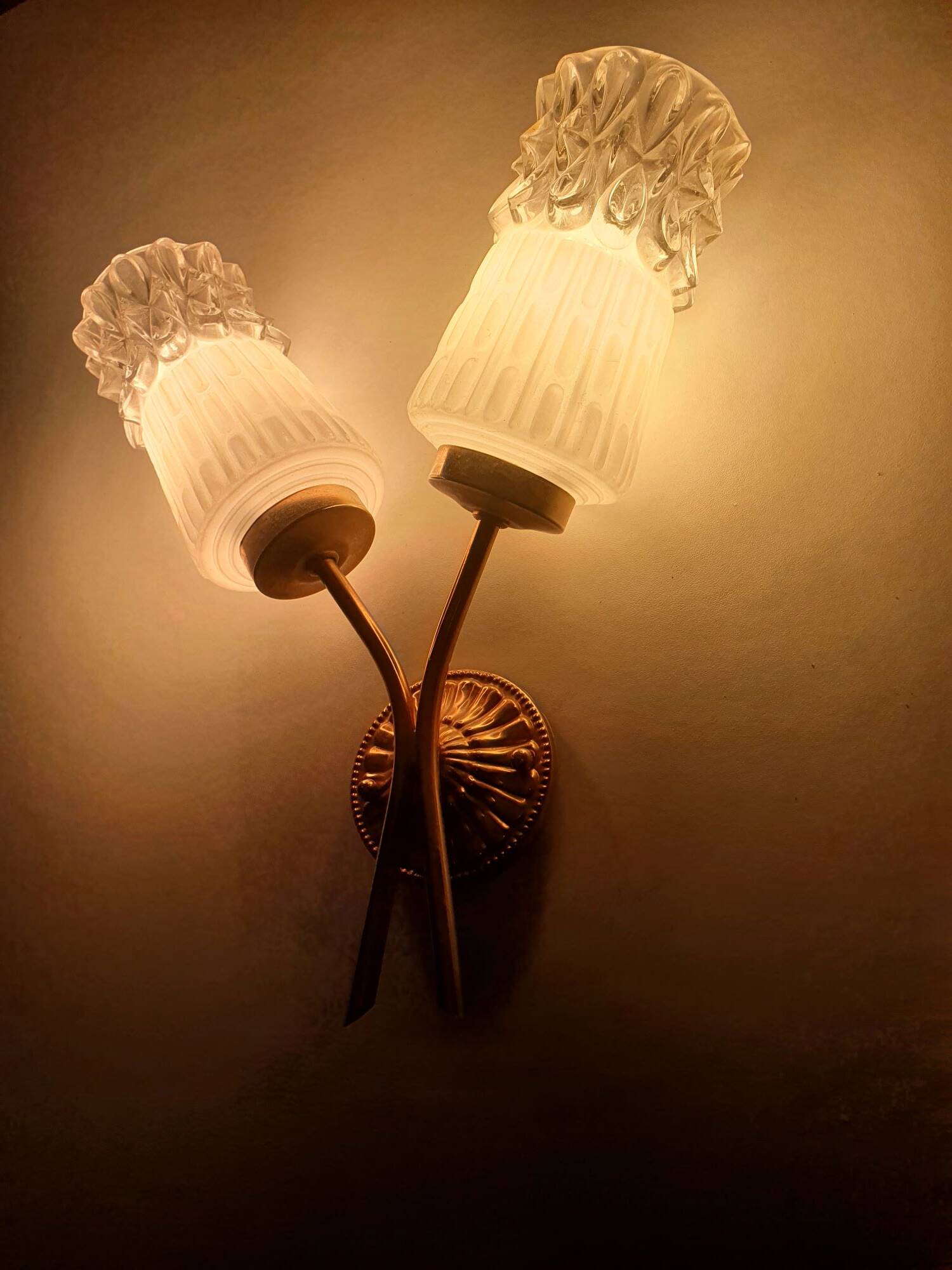 Pair of 1960s gold wall lights