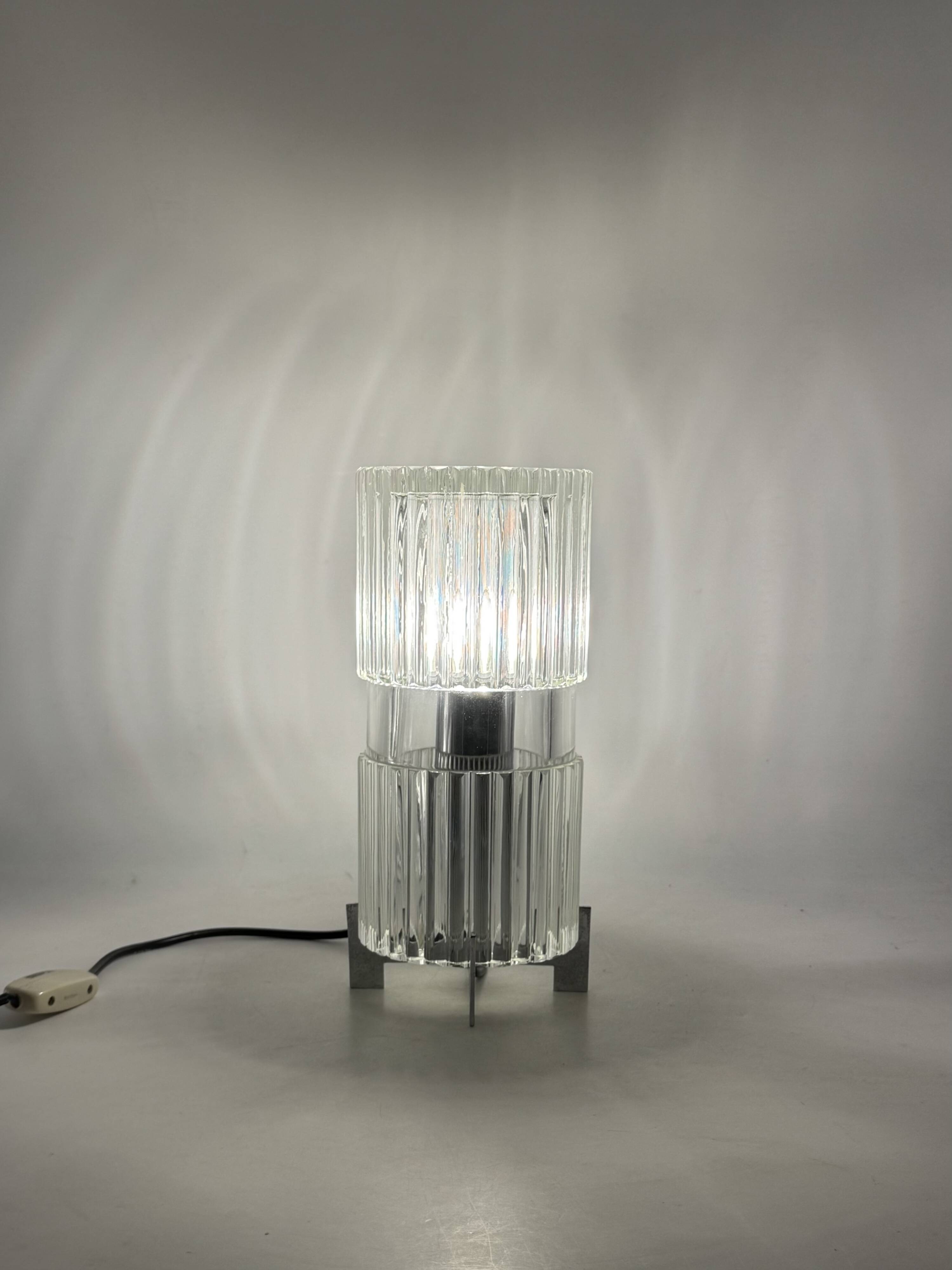 Glass table lamp, Fidenza Vetraria Italy 1970s