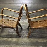 Paire de fauteuils en rotin