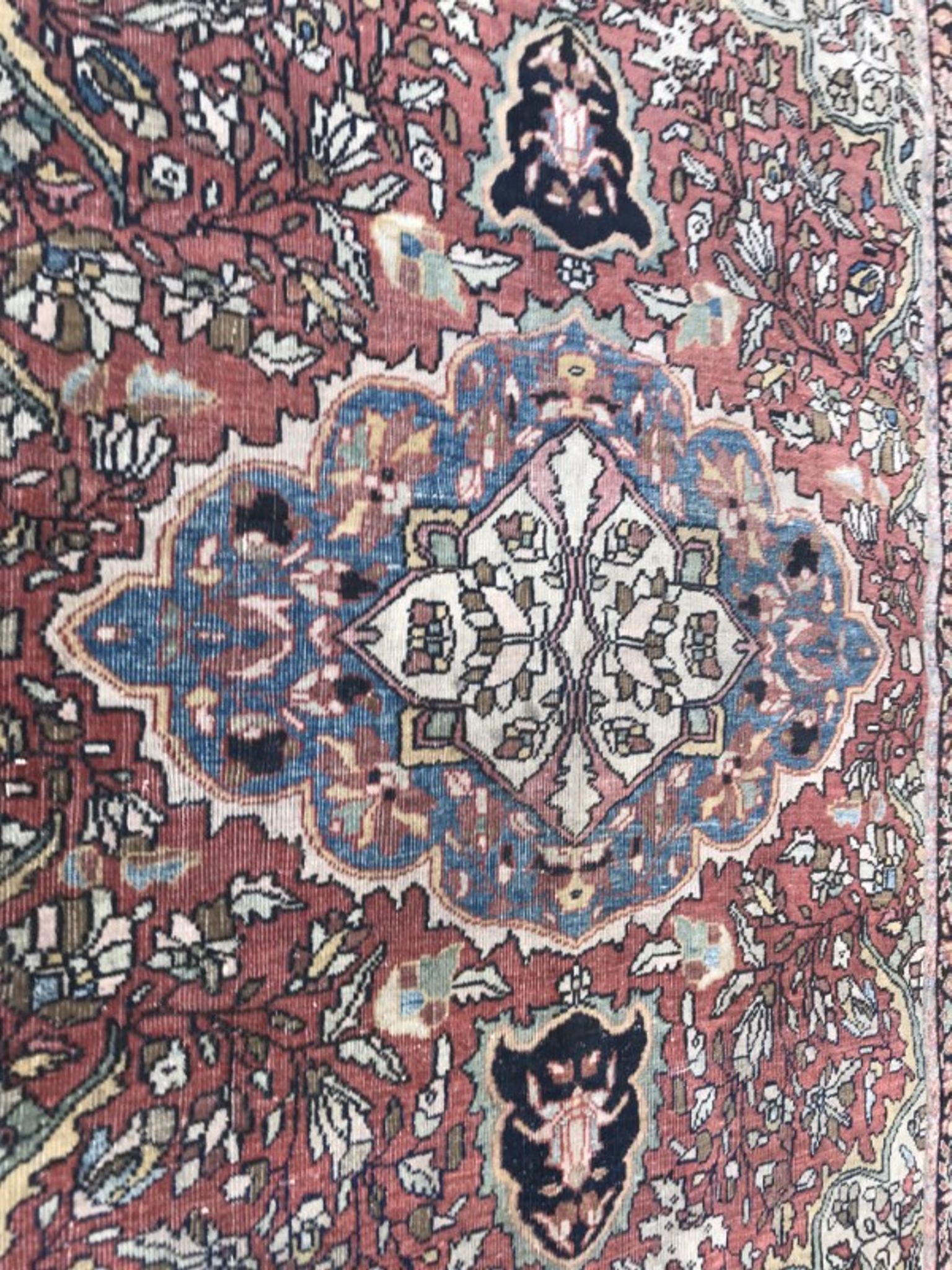 Old Persian carpet end Sarogh handmade 102 X 142 CM