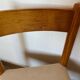 Vintage wooden chair with cream white corduroy seat