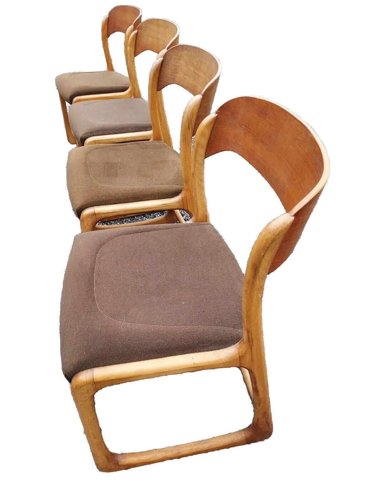 beech sled chairs x 4