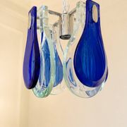 Suspension VECA en verre de Murano bleu, Italie, années 1970