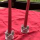 Two vintage white porcelain flower candle holders