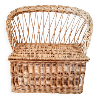 Banc coffre en rotin , coffre à jouets , coffre à linge