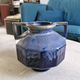 Art Deco vase in blue flamed stoneware – signed Alpho (Alphonse Mouton)