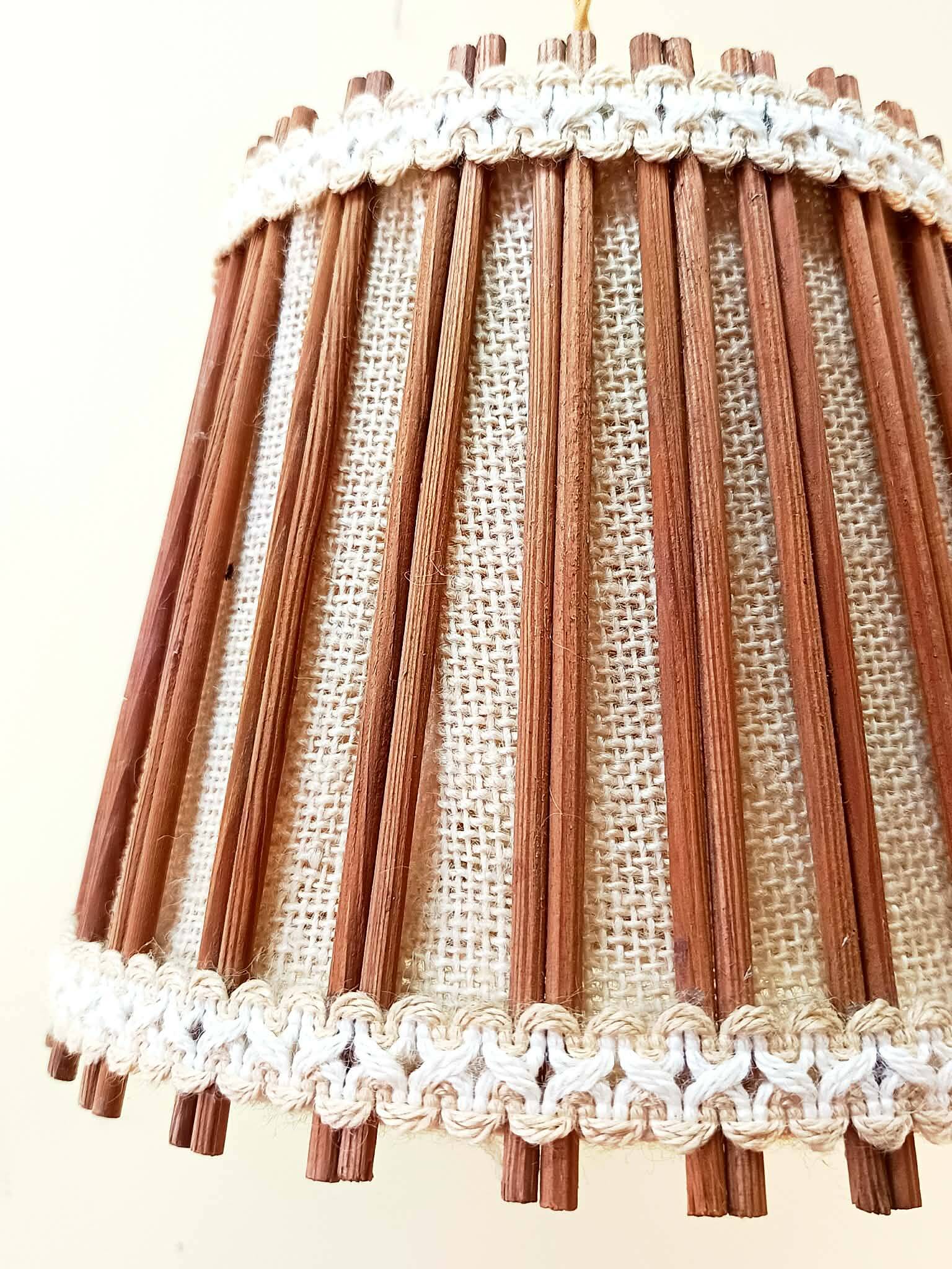 Scandinavian rattan and jute fabric suspension 1970
