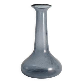Scandinavian Modern Blue Glass Vase by Erik Höglund for Boda, Sweden 1960's