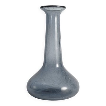 Scandinavian Modern Blue Glass Vase by Erik Höglund for Boda, Sweden 1960's