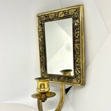 Vintage  Brass Wall mirrored Candle Sconce