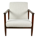 Fauteuil Boucle GFM-142 en ivoire blanc attribué à Edmund Homa, années 1970