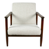Fauteuil Boucle GFM-142 en ivoire blanc attribué à Edmund Homa, années 1970