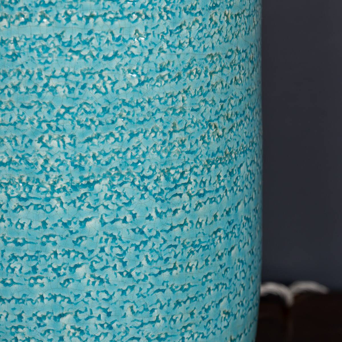 Paire de lampes de table en céramique bleue vintage française des années 1970