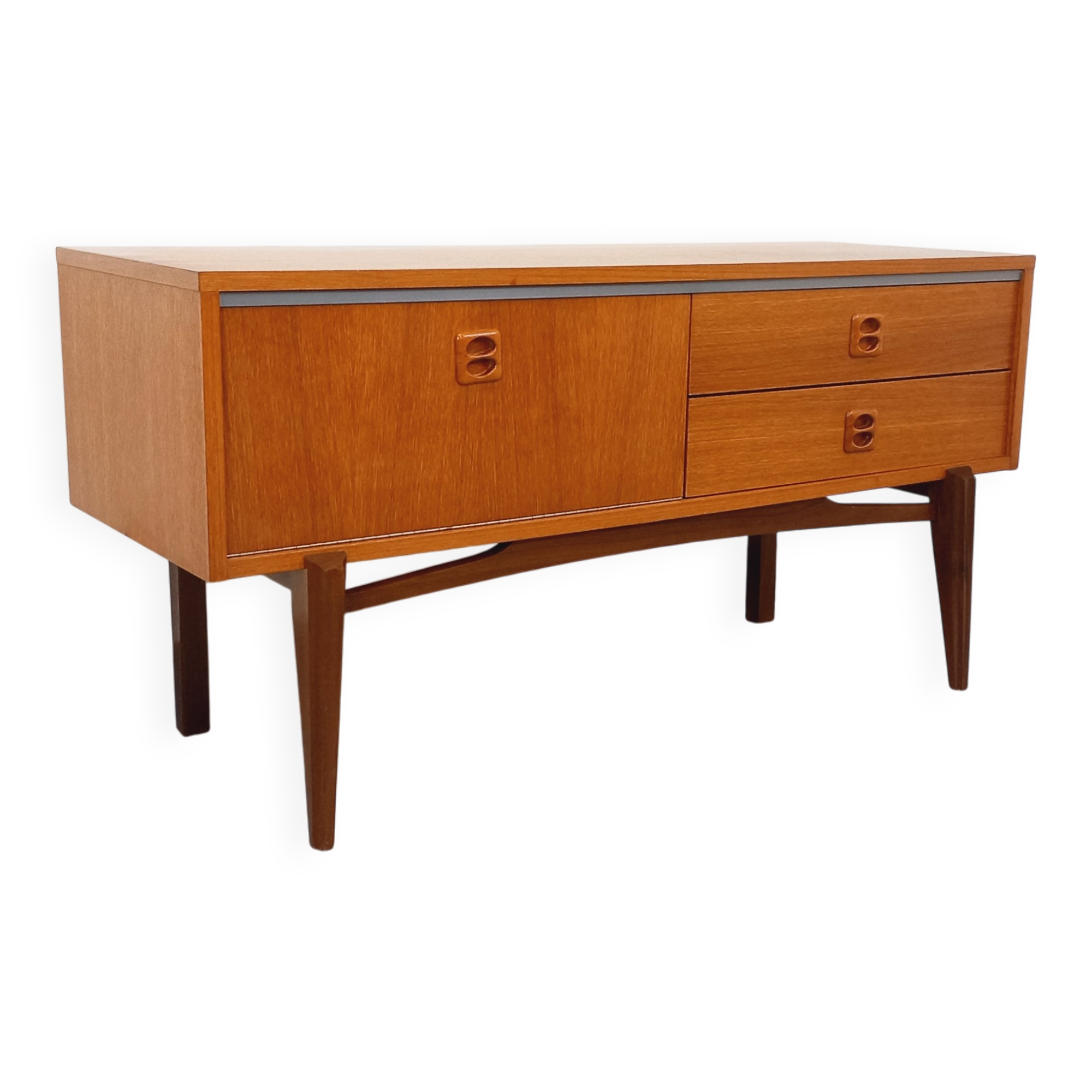 Small vintage Scandinavian teak sideboard from the 1960s.