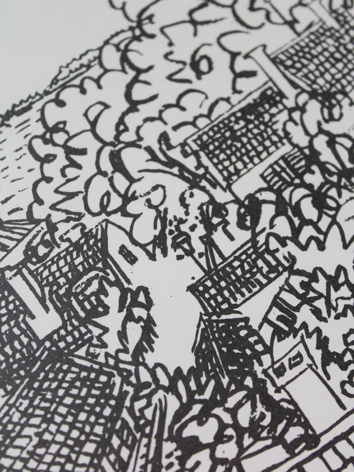 Stig Claesson "Stockholm Roofs" Lithography, 42x32cm, 1981