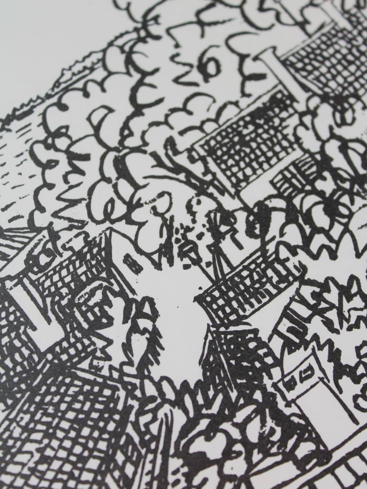 Stig Claesson "Toits de Stockholm" Lithographie, 42x32cm, 1981