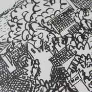 Stig Claesson "Toits de Stockholm" Lithographie, 42x32cm, 1981