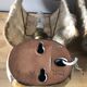 Duo of ceramic wall light wool lampshade