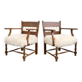 Austrian reform–Werkbund pair of armchairs, design attributed to Oskar Strnad, late 1920s – early 1930s. (extremely rare)