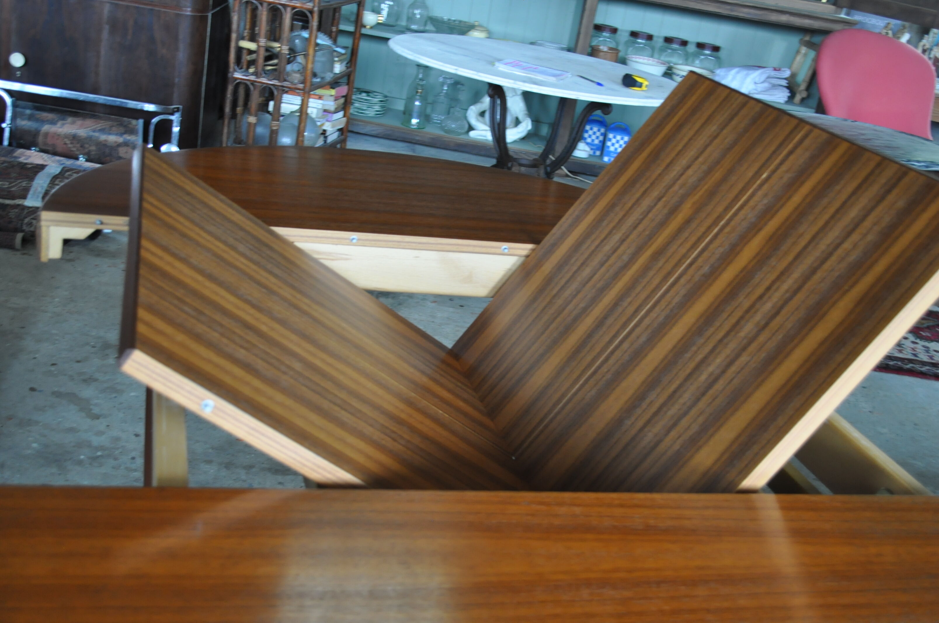 Scandinavian round extending table.