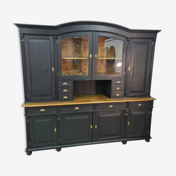 Large cabinet cabinet patina black buffet bookcase drawers