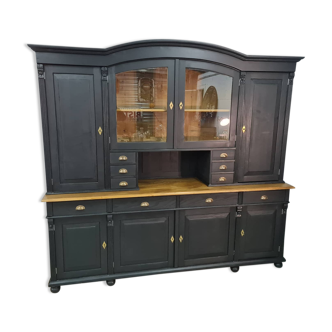 Large cabinet cabinet patina black buffet bookcase drawers