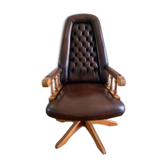Chesterfield leather office chair