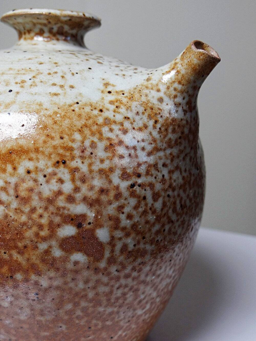 Petite cruche chevrette grès émaillé artisanal vintage 60-80