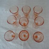 9 glasses Rosaline twist pink aroroc luminarc