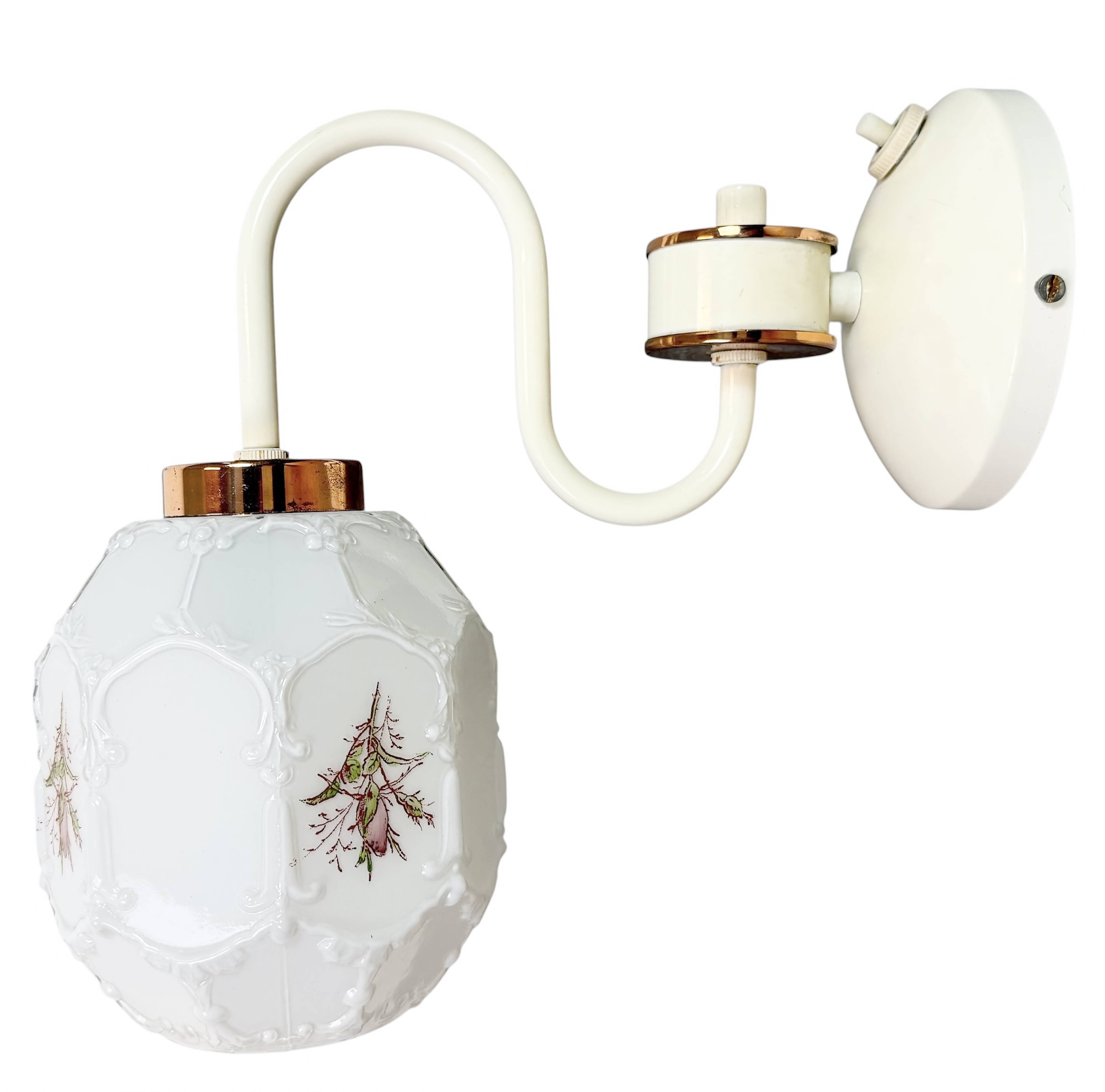 Vintage Wall Light with Milk Glass from Drukov, 1960s