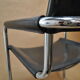 chair design vintage tubes chrome leather black