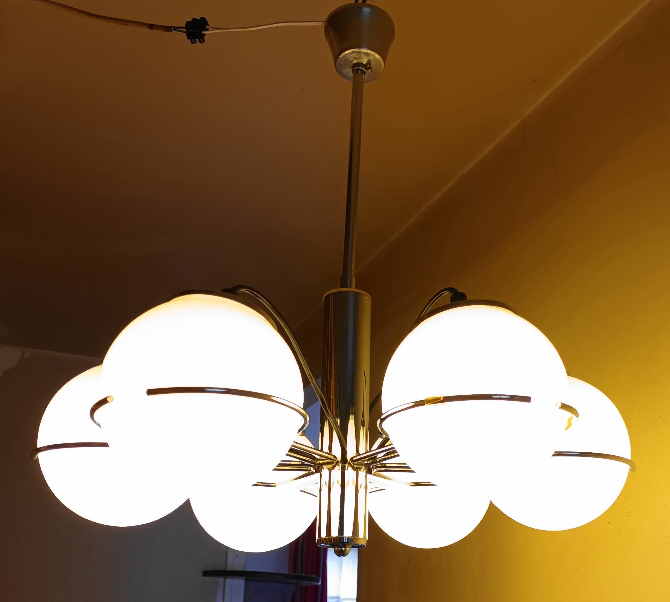 Italian Targetti Sankey chandelier from the 70s
