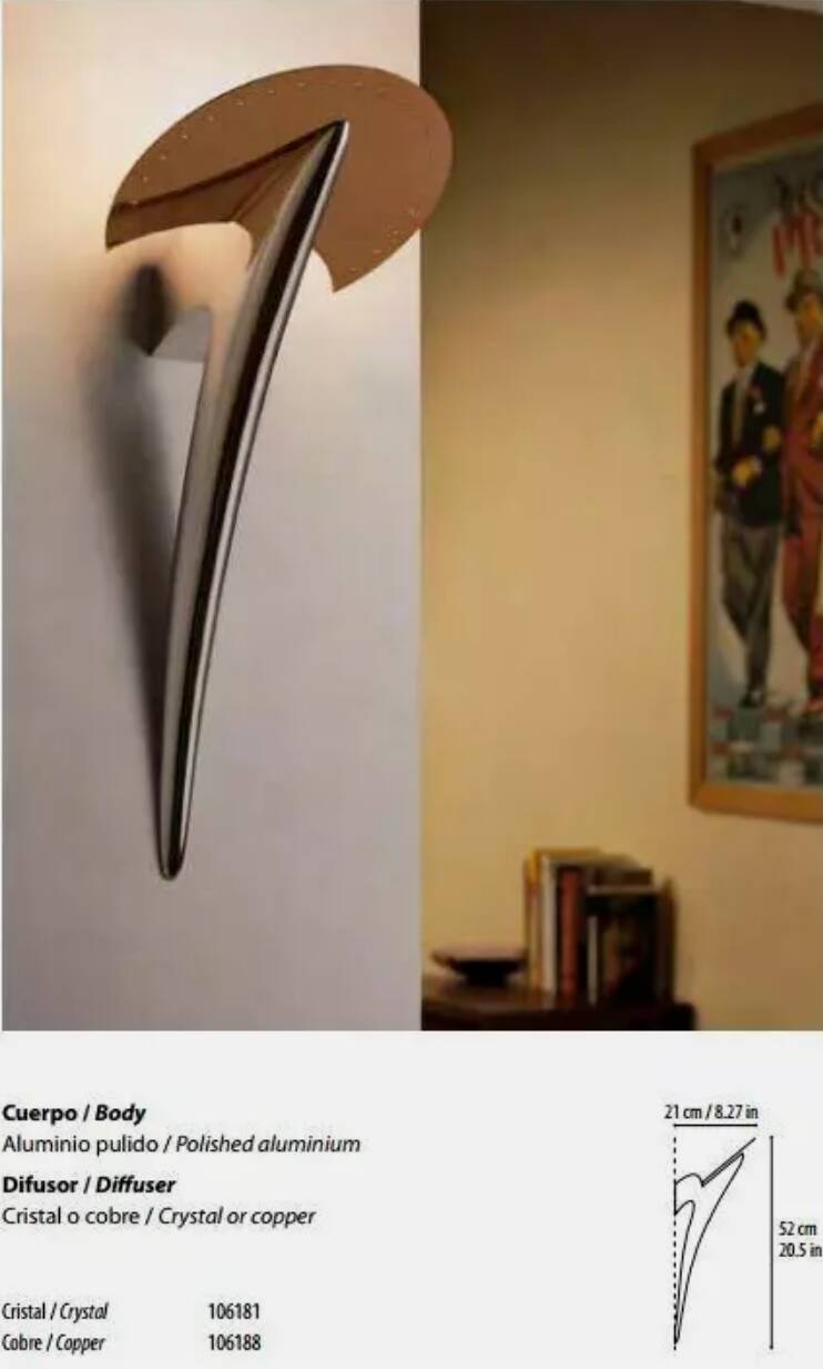 Taller Uno Joan Auger Wall lamp (2) Alien Polished Aluminum- MOMA 1980