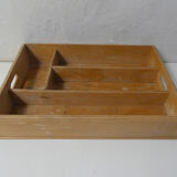 Old Vintage Wooden Compartmentalized Tray