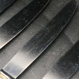 6 table knives in silver metal model coquille