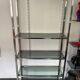 Display bookshelf modular wall shelf glass and chrome vintage 1970s