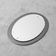 Vintage oval mirror with bevelled edge and smoked border, 1960s modernism