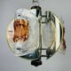 Amber mid-century chrome chandelier by Toni Zuccheri for Veart, Italy, 1970s.