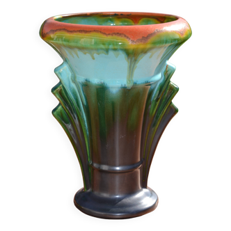 Vase belge en céramique émaillée art déco