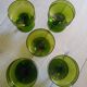 5 antique green champagne coupes