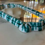 Miroir en céramique verte et blanche par Gmundner Keramik, Autriche, années 1960.