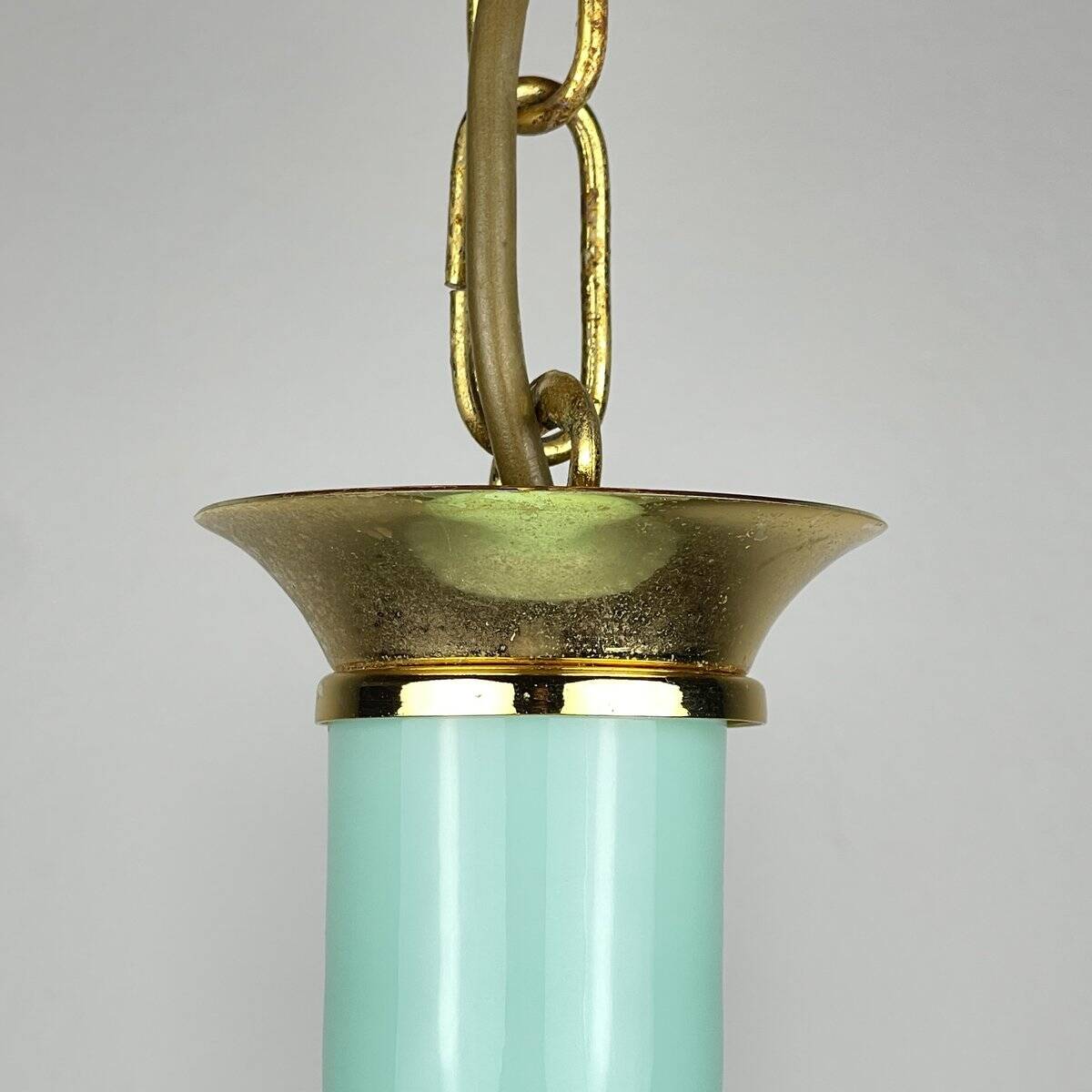 Vintage Murano glass pendant lamp attributed to Venini, Italy, 1970s.
