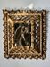 Vintage ethnic mirror, handcrafted golden wood, 1950.