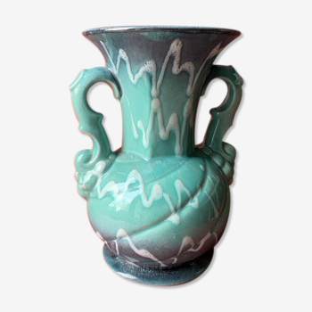 Vase céramique bleu