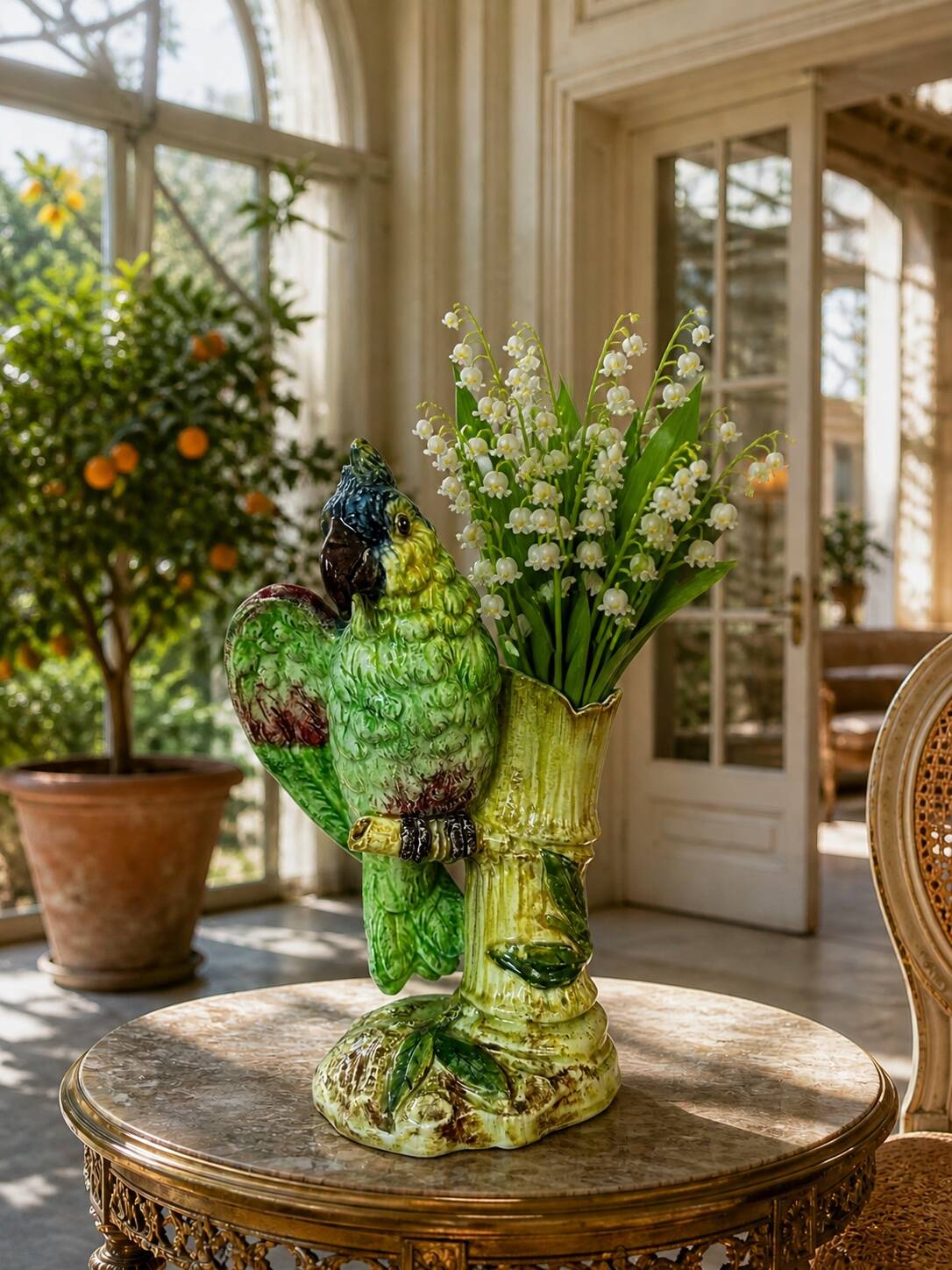 Ceramic parrot