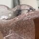 Pink bubbled glass vase - vintage blown glass decoration - neck candle holder