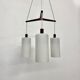 Mid-century design pendant lamp teak and opaline glass , 1970s